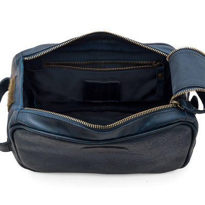 Tooled Leather Toiletry Wash Bag