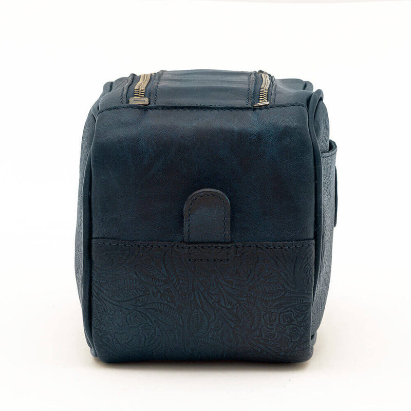 Tooled Leather Toiletry Wash Bag