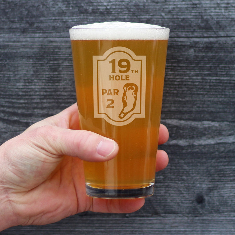 19th Hole Sign - 16 Ounce Pint Glass