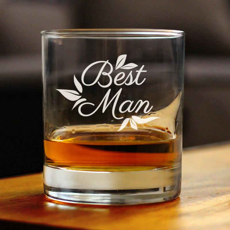 Best Man Old Fashioned Rocks Glass
