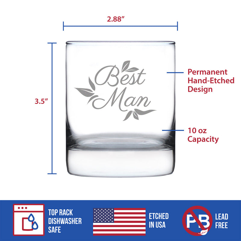 Best Man Old Fashioned Rocks Glass