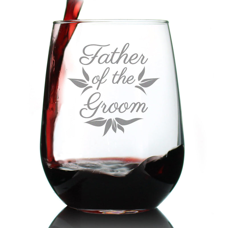 Father of the Groom Stemless Wine Glass