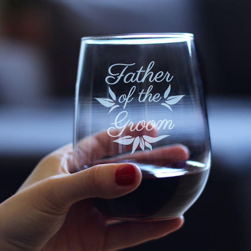 Father of the Groom Stemless Wine Glass