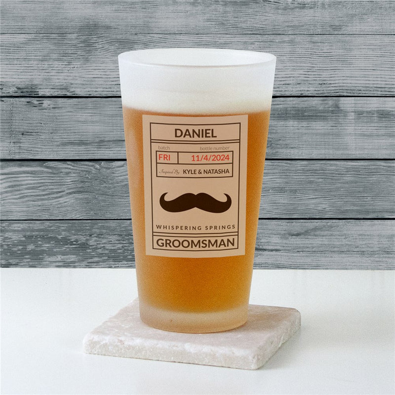 Personalized Groomsmen Frosted Pint Glass