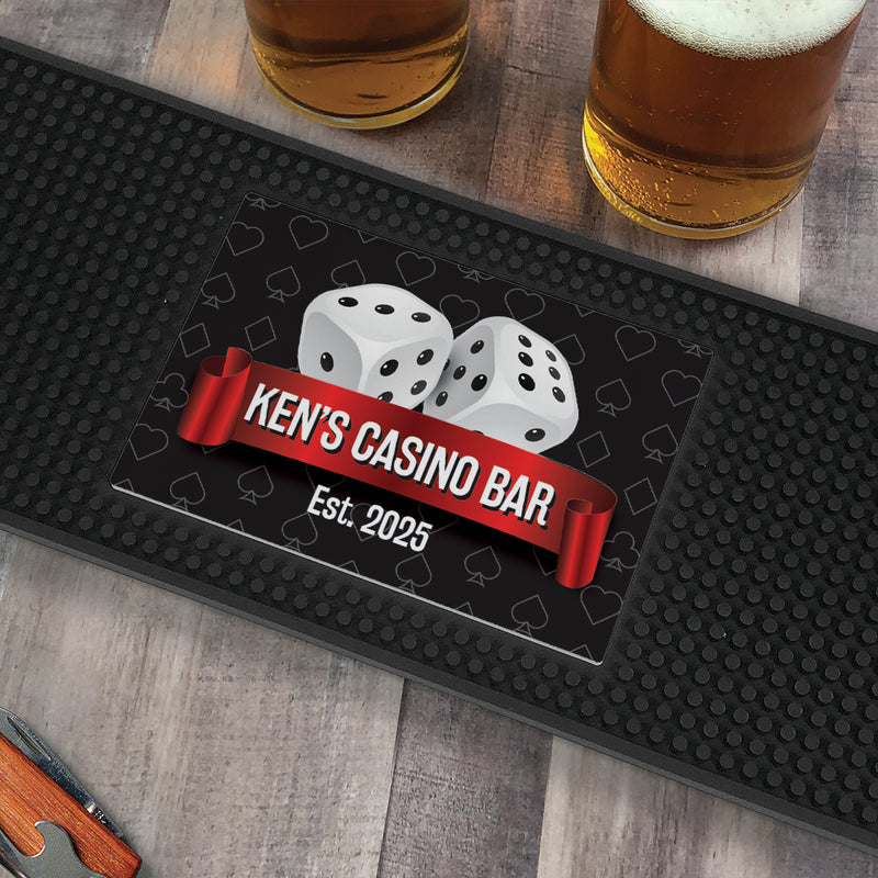 Personalized Dice with Banner Bar Mat
