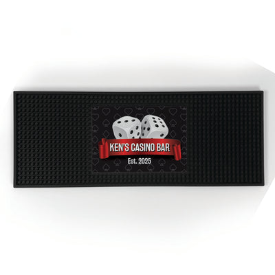 Personalized Dice with Banner Bar Mat