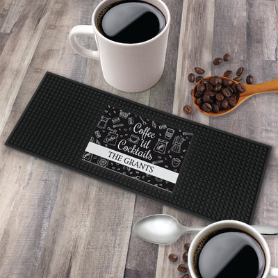 Personalized Coffee 'til Cocktails Bar Mat