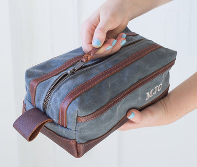 Personalized Waxed Canvas Toiletry Bag