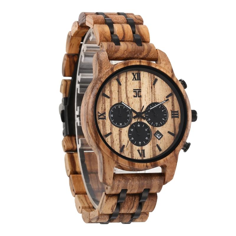 Breiler Zebrawood Chronograph Watch