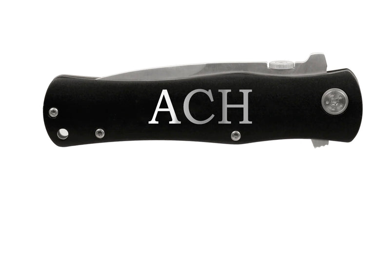 Personalized Black Aluminum Handle Knife