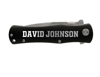 Personalized Black Aluminum Handle Knife