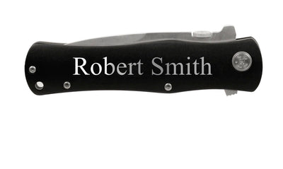 Personalized Black Aluminum Handle Knife