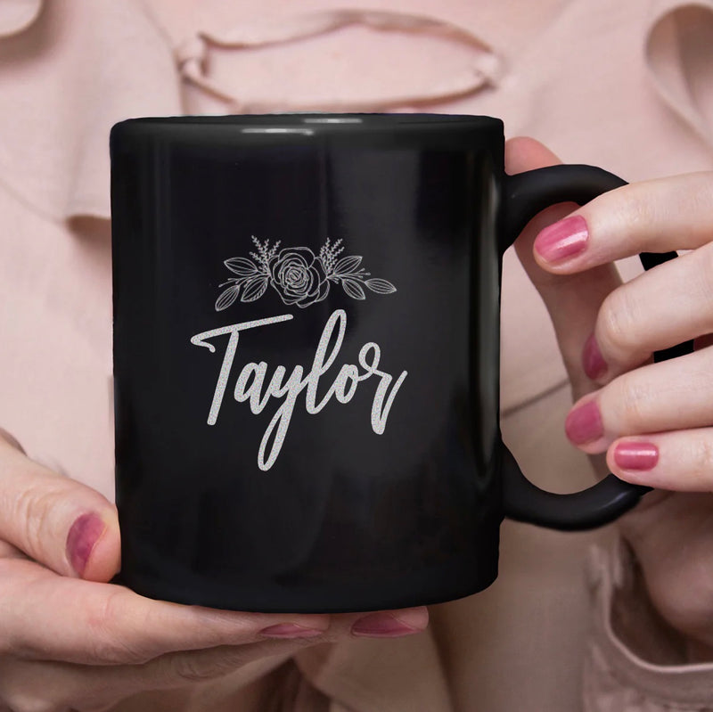Personalized Bridesmaid Black Coffee Mug