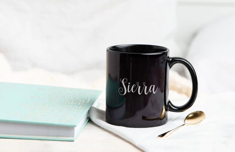 Personalized Bridesmaid Black Coffee Mug