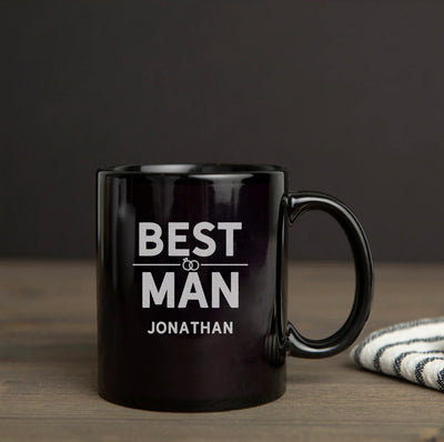 Personalized Groomsmen Black Coffee Mug