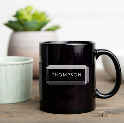 Personalized Groomsmen Black Coffee Mug