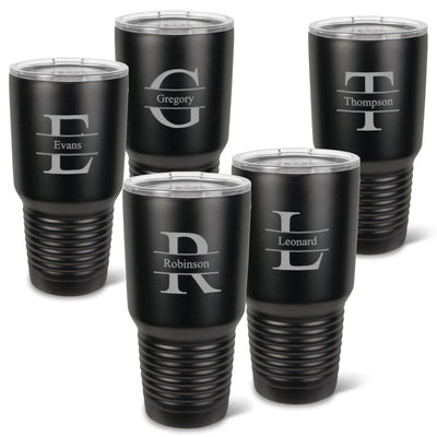 Groomsmen Gift Set of 5 Personalized Black 30 oz Tumblers