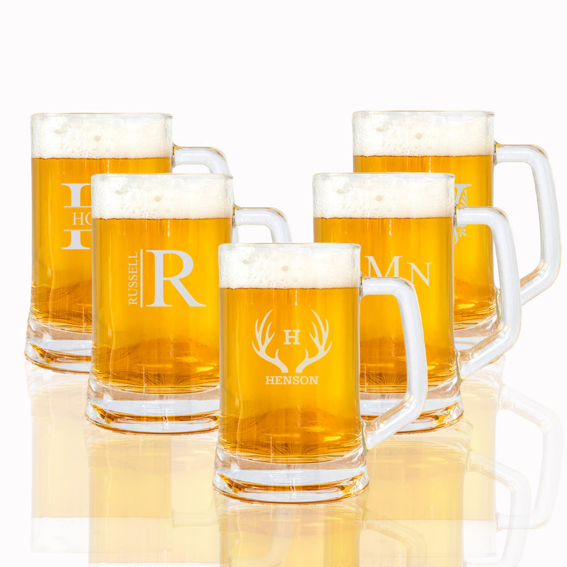 Set of 5 Personalized 14oz. Beer Mugs