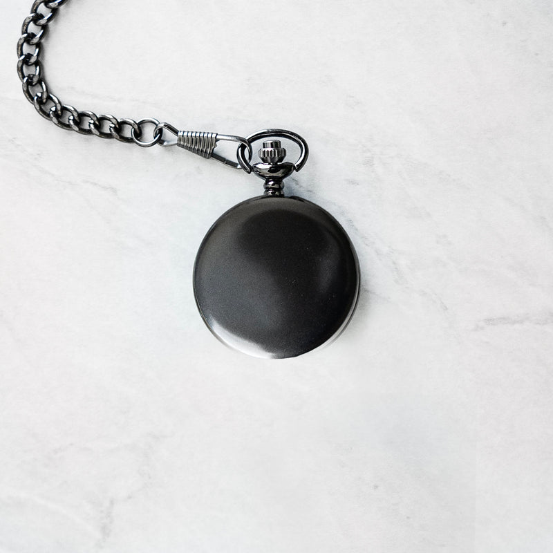 Personalized Black Pocket Watch