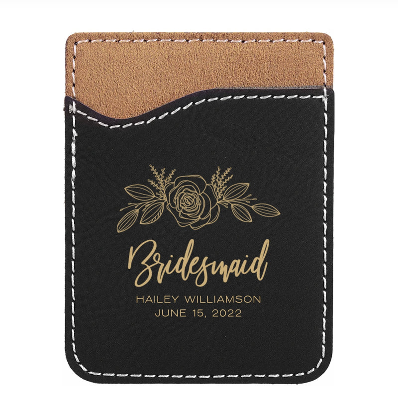 Personalized Bridesmaid Leather Phone Wallets