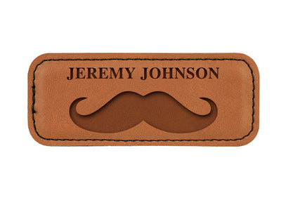 Personalized Vegan Leather Badge with Magnet