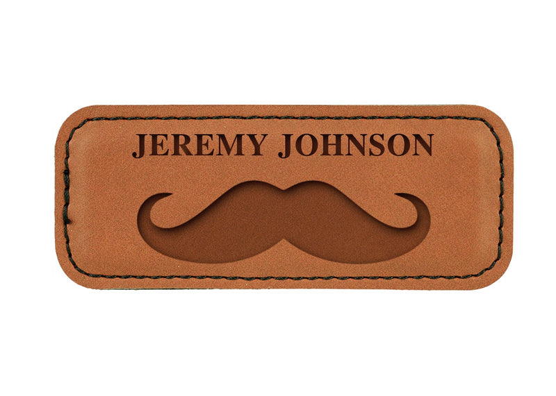 Personalized Vegan Leather Badge with Magnet
