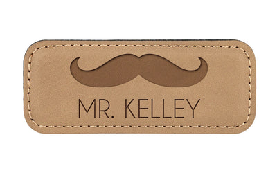 Personalized Vegan Leather Badge with Magnet