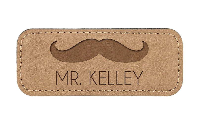 Personalized Vegan Leather Badge with Magnet