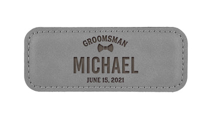 Personalized Vegan Leather Badge with Magnet
