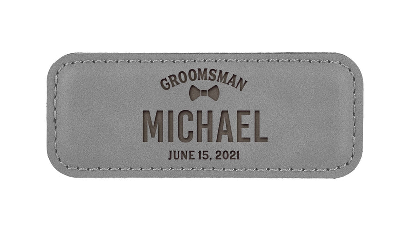 Personalized Vegan Leather Badge with Magnet