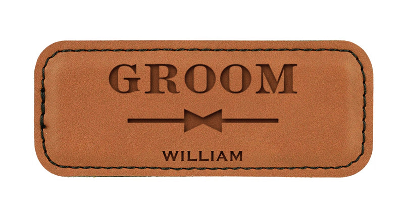 Personalized Vegan Leather Badge with Magnet