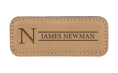 Personalized Vegan Leather Badge with Magnet