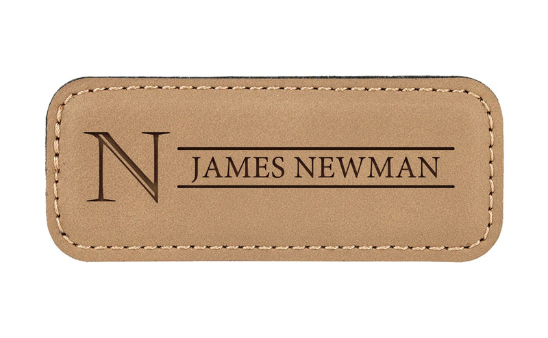 Personalized Vegan Leather Badge with Magnet