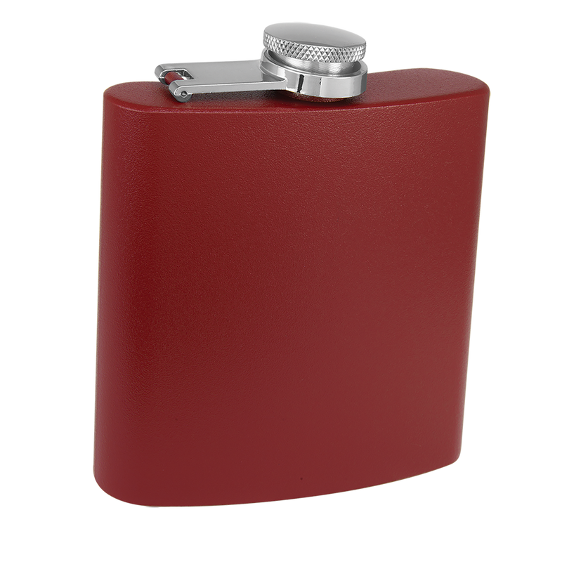 Personalized Maroon Powder-Coated Flask