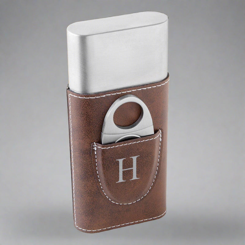 Personalized Cigar Holder - Rustic Brown