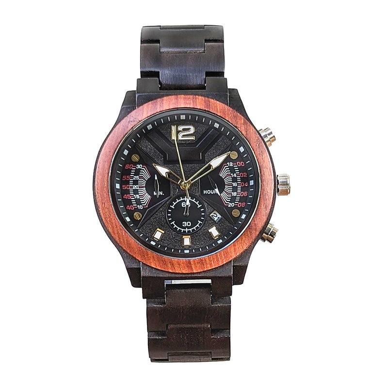 Personalized Excelente Wooden Watch | Black & Red