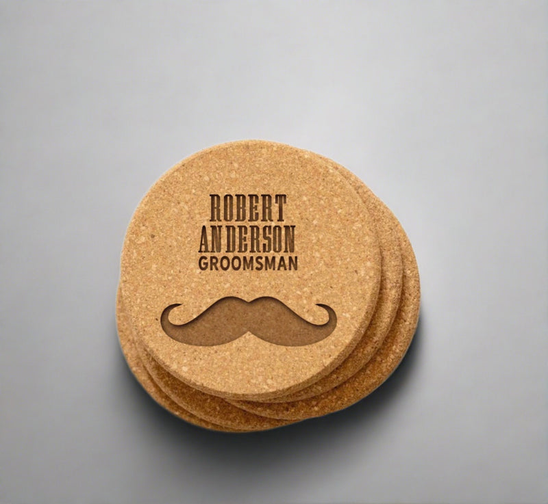 Personalized Groomsmen Cork Coaster - 1 piece
