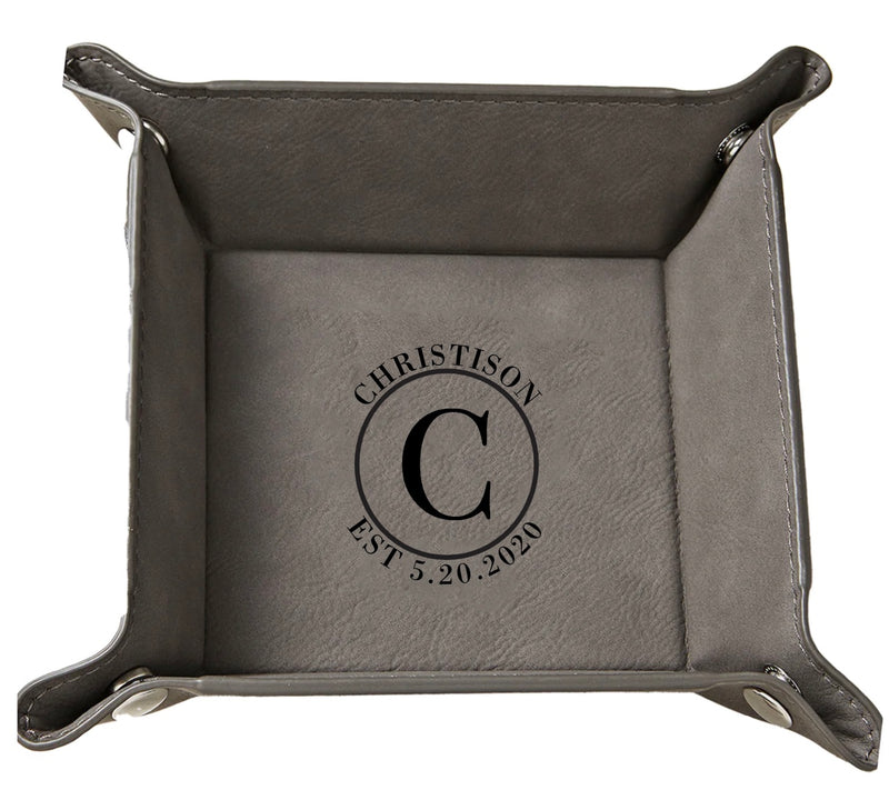 Personalized Gray Snap Up Tray
