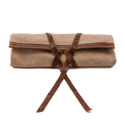Personalized Leather & Canvas Tech Roll