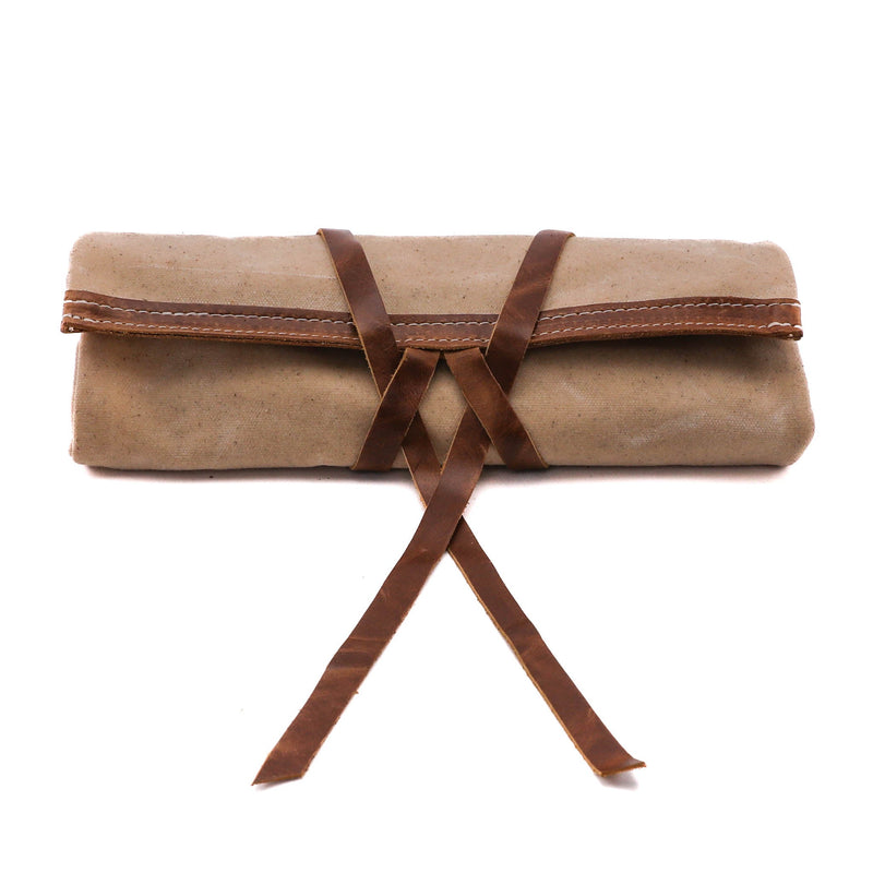 Personalized Leather & Canvas Tech Roll