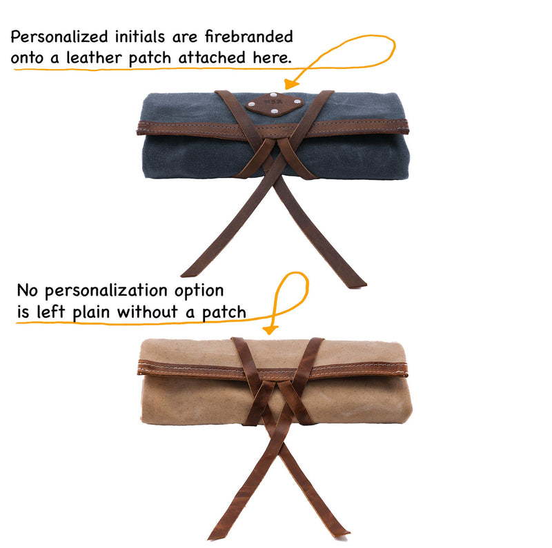 Personalized Leather & Canvas Tech Roll