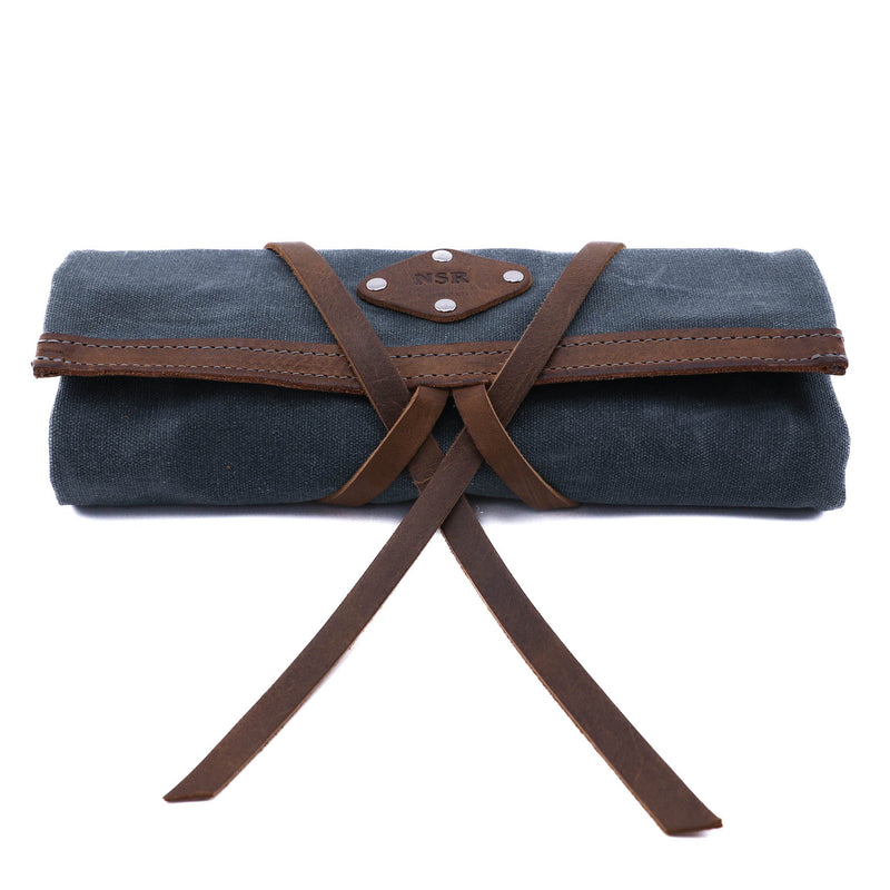Personalized Leather & Canvas Tech Roll