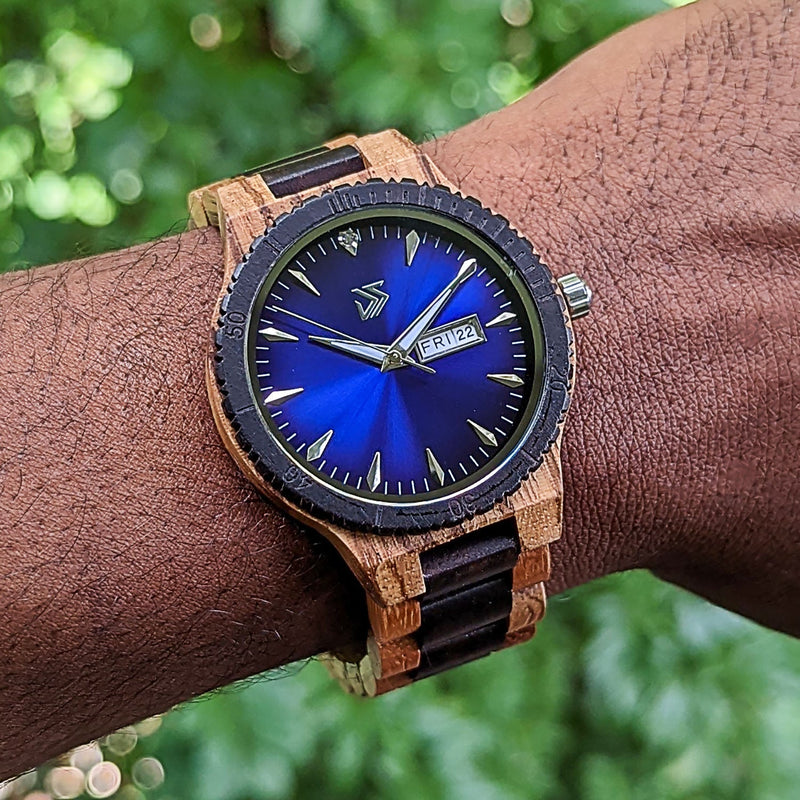 Personalized Justo Wooden Watch | Zebra Black
