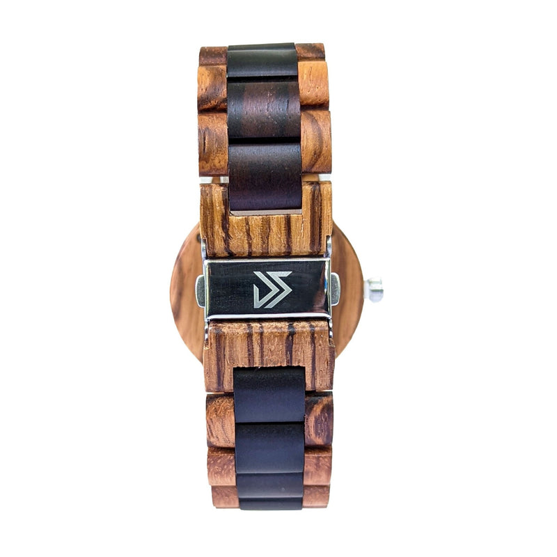 Personalized Justo Wooden Watch | Zebra Black