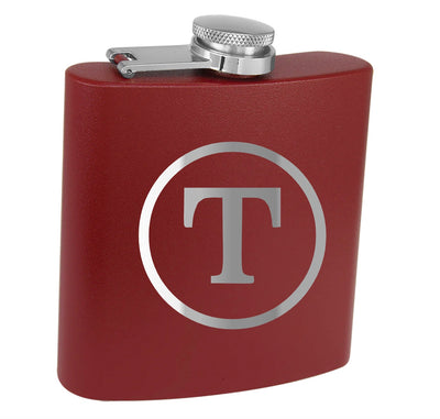 Personalized Maroon Powder-Coated Flask