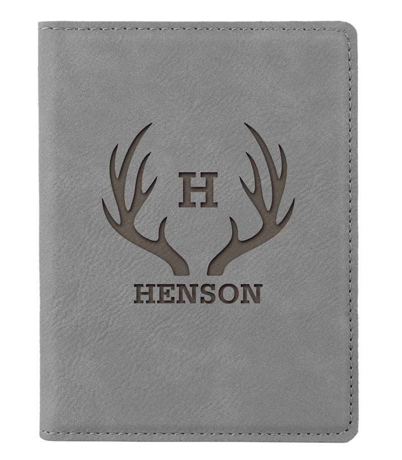 Gray Personalized Passport Holder