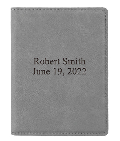 Gray Personalized Passport Holder