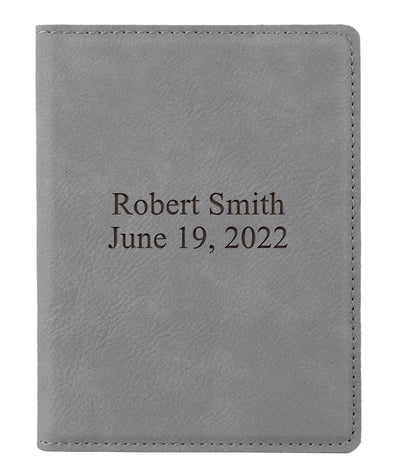 Gray Personalized Passport Holder