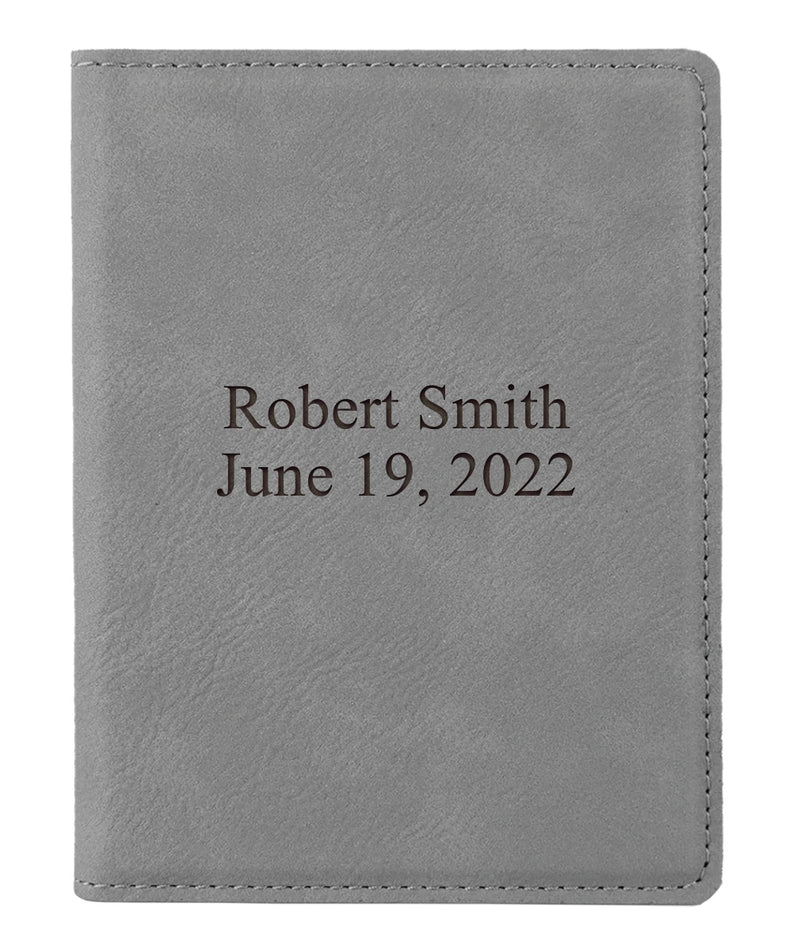 Gray Personalized Passport Holder