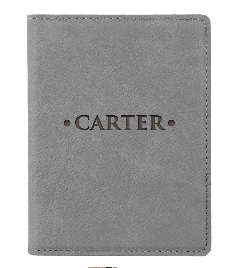 Gray Personalized Passport Holder